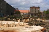 Wohnen oder im Gr&uuml;nen - das Paradies der Prenzlauer G&auml;rten : wohnen_oderim_gruenen_IMG_430-3084 hinten die alte Schneider Brauerei - kommen wohl auch Lofts rein - irgendwann wurde mal was von Jugendfreizeitoptionen gefaselt ... aber sowas schreckt ja nur unn&uuml;tz K&auml;ufer ab ...